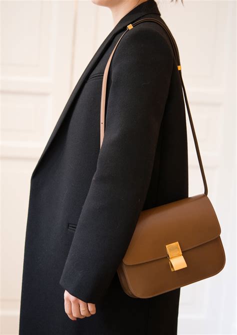 celine edge bag medium|Celine brown shoulder bag.